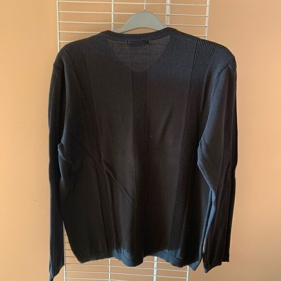 Kenneth Cole sweater black v-neck large cotton - Picture 4 of 6